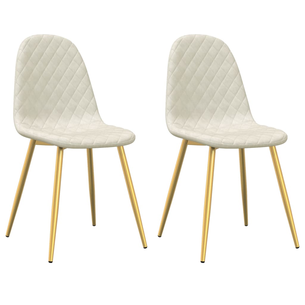 vidaXL Chaises de salle à manger 2 pcs Crème Velours