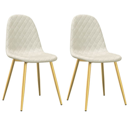 vidaXL Chaises de salle à manger 2 pcs Crème Velours
