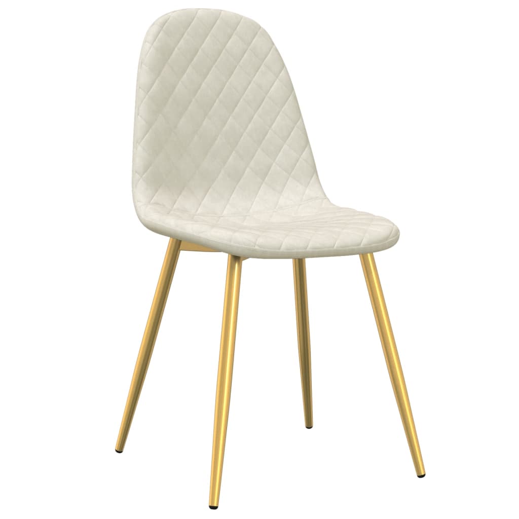 vidaXL Chaises de salle à manger 2 pcs Crème Velours