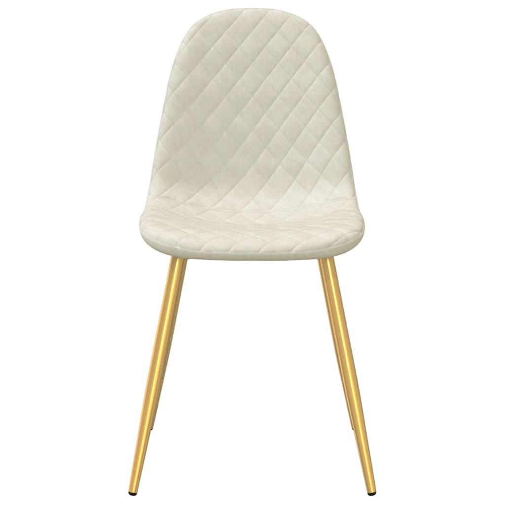vidaXL Chaises de salle à manger 2 pcs Crème Velours