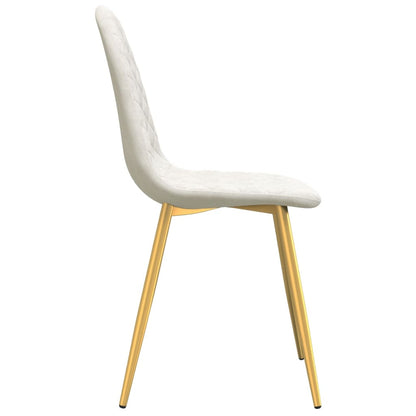 vidaXL Chaises de salle à manger 2 pcs Crème Velours
