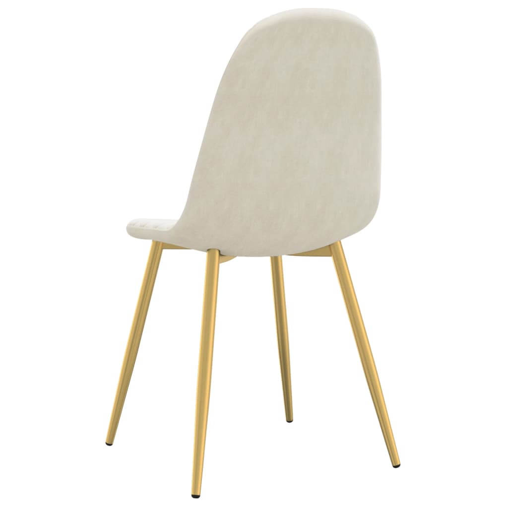 vidaXL Chaises de salle à manger 2 pcs Crème Velours