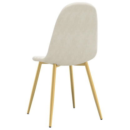 vidaXL Chaises de salle à manger 2 pcs Crème Velours