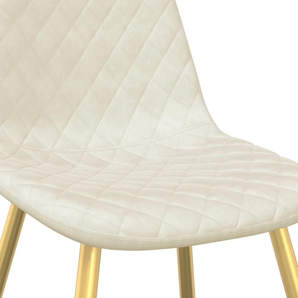 vidaXL Chaises de salle à manger 2 pcs Crème Velours