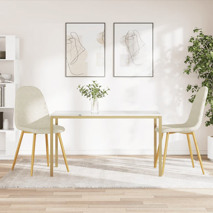 vidaXL Chaises de salle à manger 2 pcs Crème Velours