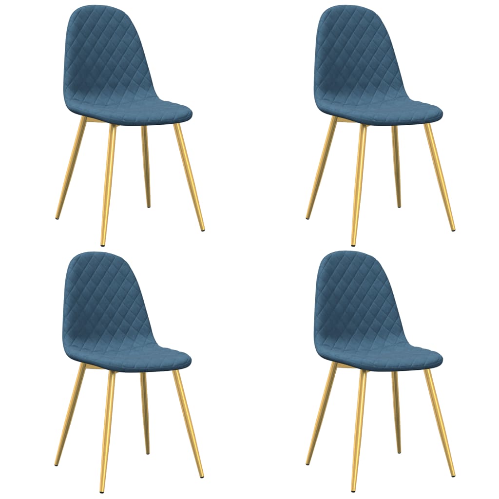 vidaXL Chaises de salle à manger 4 pcs Velours bleu