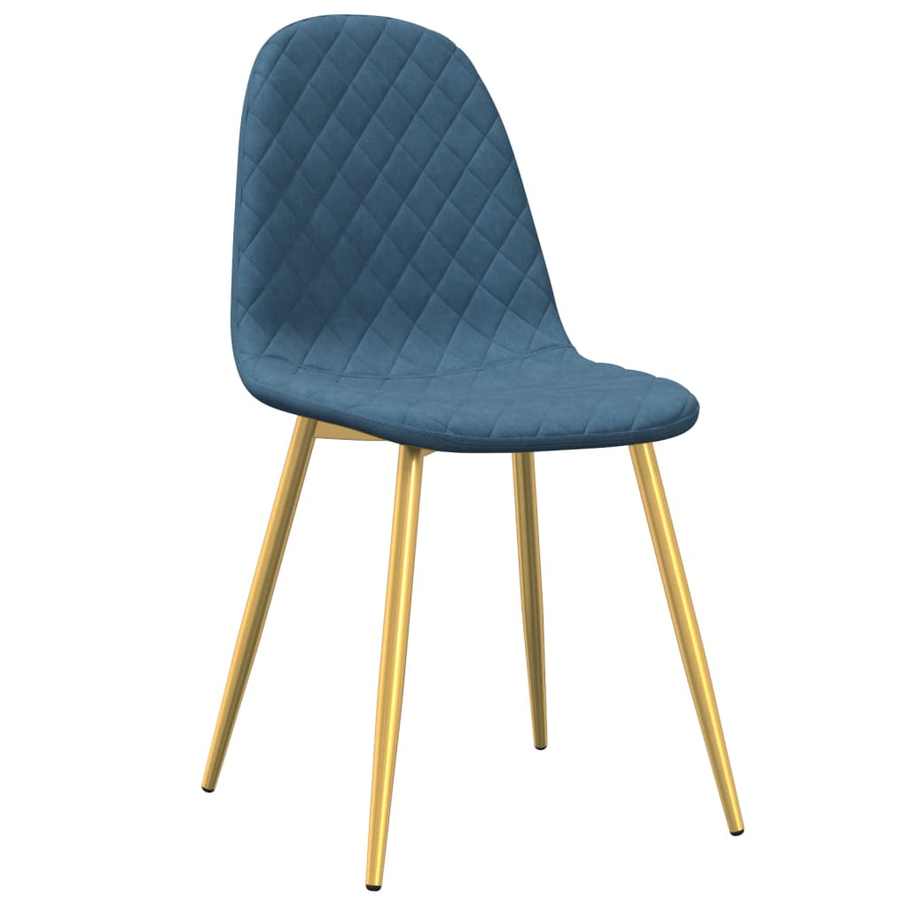 vidaXL Chaises de salle à manger 4 pcs Velours bleu