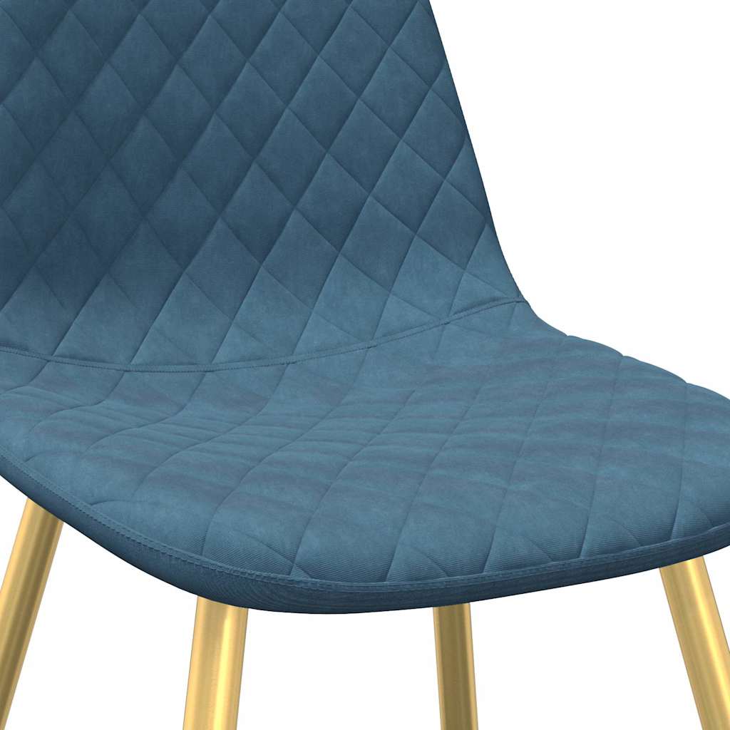 vidaXL Chaises de salle à manger 4 pcs Velours bleu