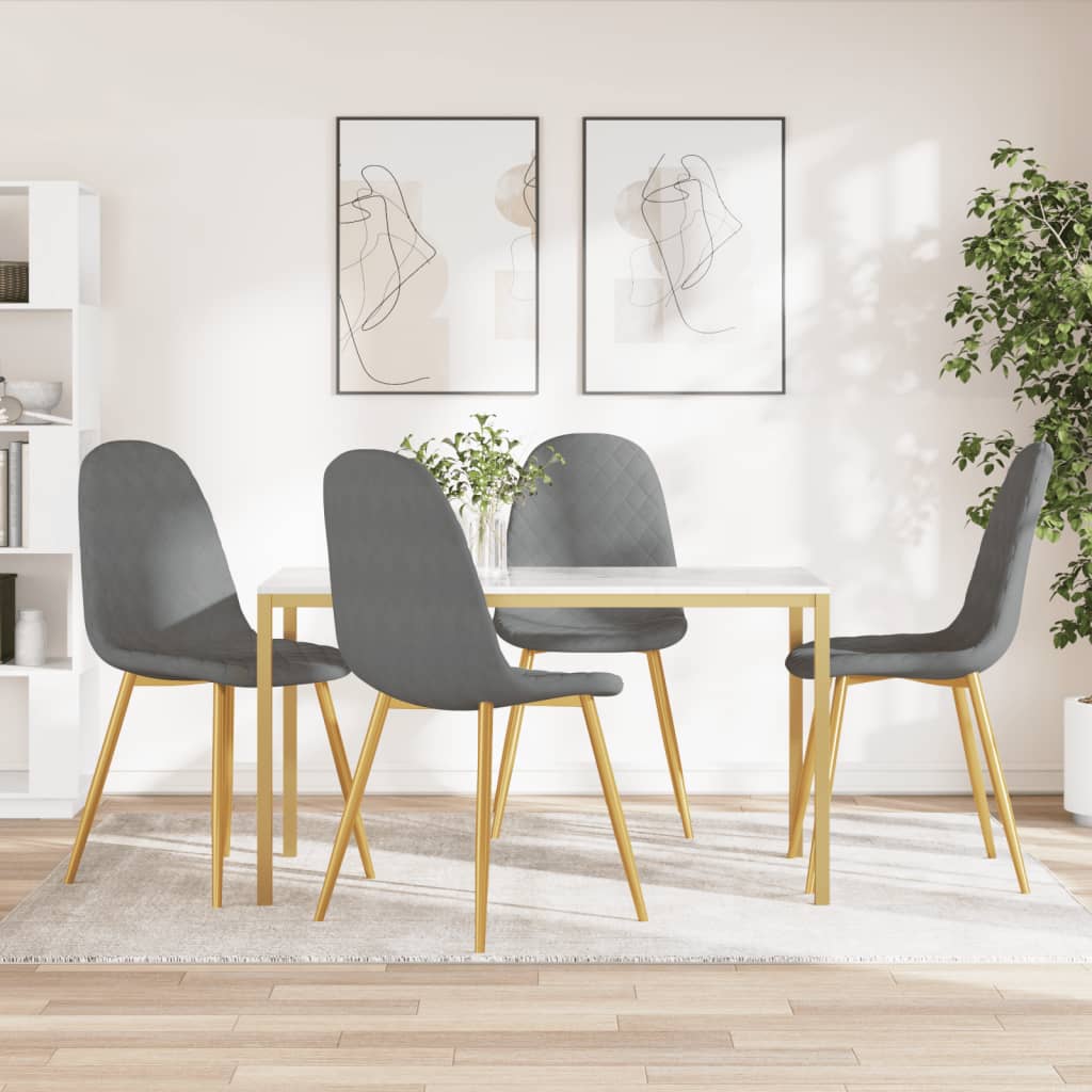 vidaXL Esszimmerstühle 4 Stk. Hellgrau Samt