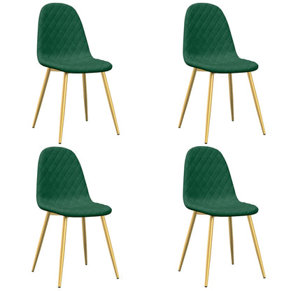 vidaXL Chaises de salle à manger 4 pcs Vert foncé Velours