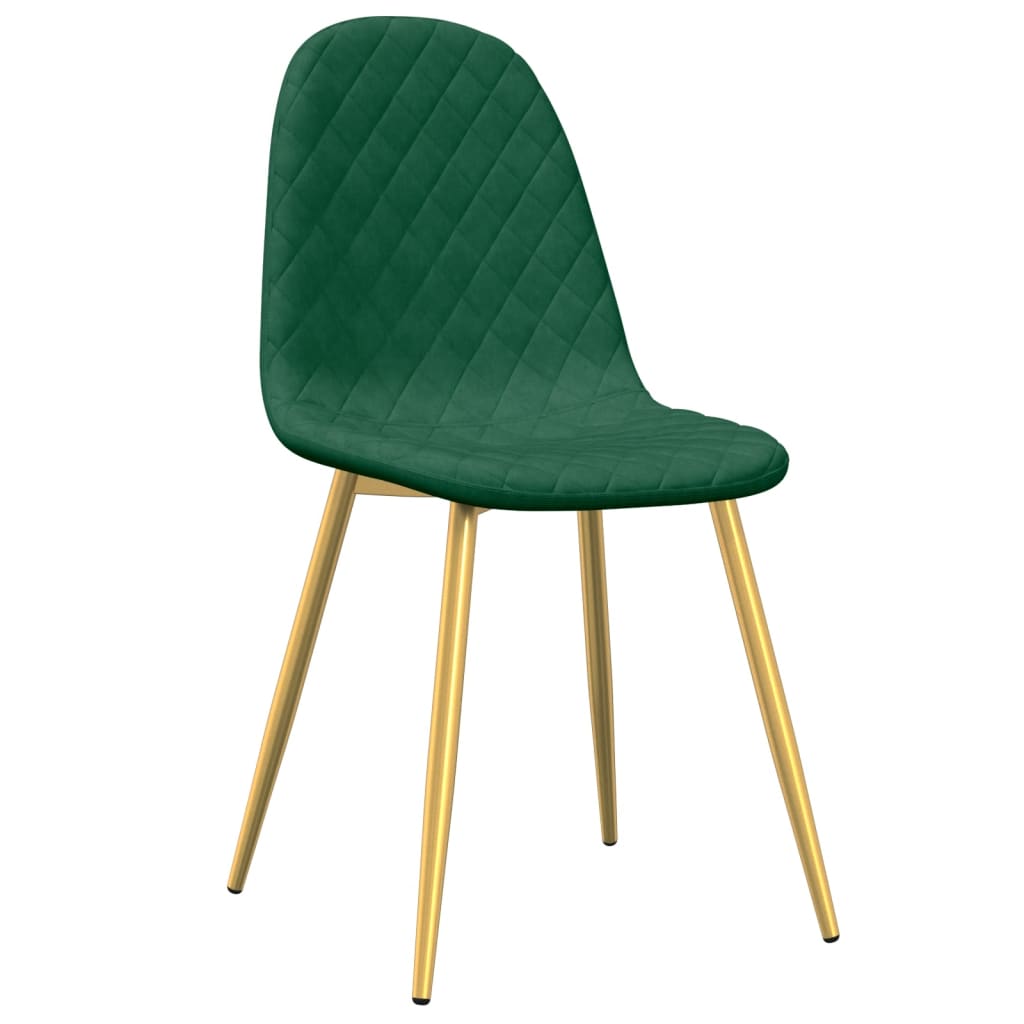 vidaXL Chaises de salle à manger 4 pcs Vert foncé Velours