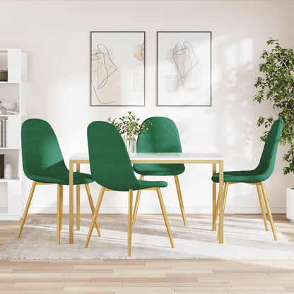 vidaXL Chaises de salle à manger 4 pcs Vert foncé Velours