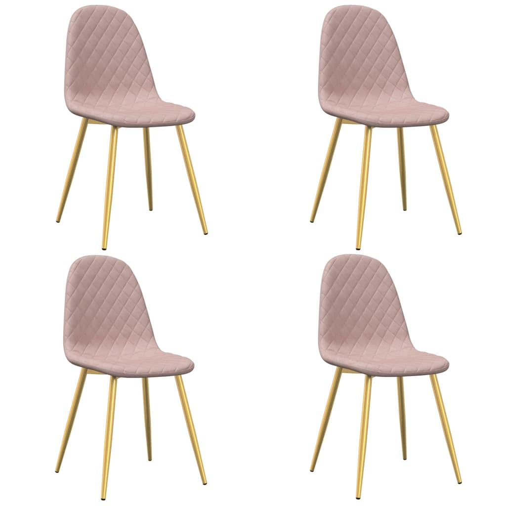 vidaXL Chaises de salle à manger 4 pcs Velours rose