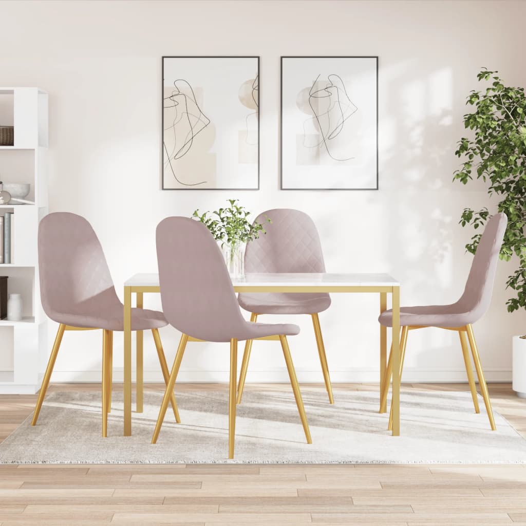 vidaXL Chaises de salle à manger 4 pcs Velours rose