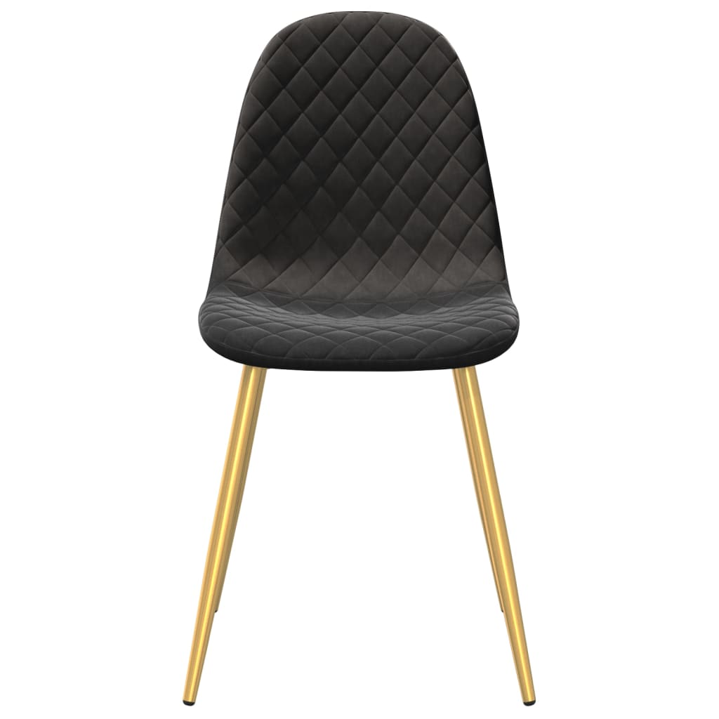 vidaXL Chaises de salle à manger 4 pcs Velours noir