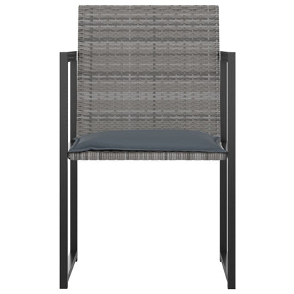 vidaXL 5-tlg. Garten-Essgruppe mit Kissen Poly Rattan Grau