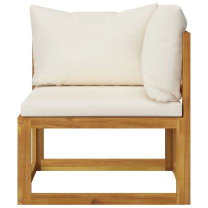 vidaXL 4-tlg. Garten-Lounge-Set mit Auflagen Creme Massivholz Akazie