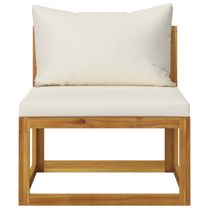 vidaXL 4-tlg. Garten-Lounge-Set mit Auflagen Creme Massivholz Akazie