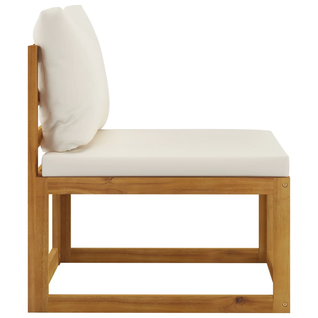 vidaXL Ensemble de mobilier de jardin 4 pcs avec coussins Crème Bois d'acacia massif