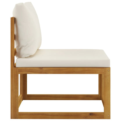 vidaXL Ensemble de mobilier de jardin 4 pcs avec coussins Crème Bois d'acacia massif