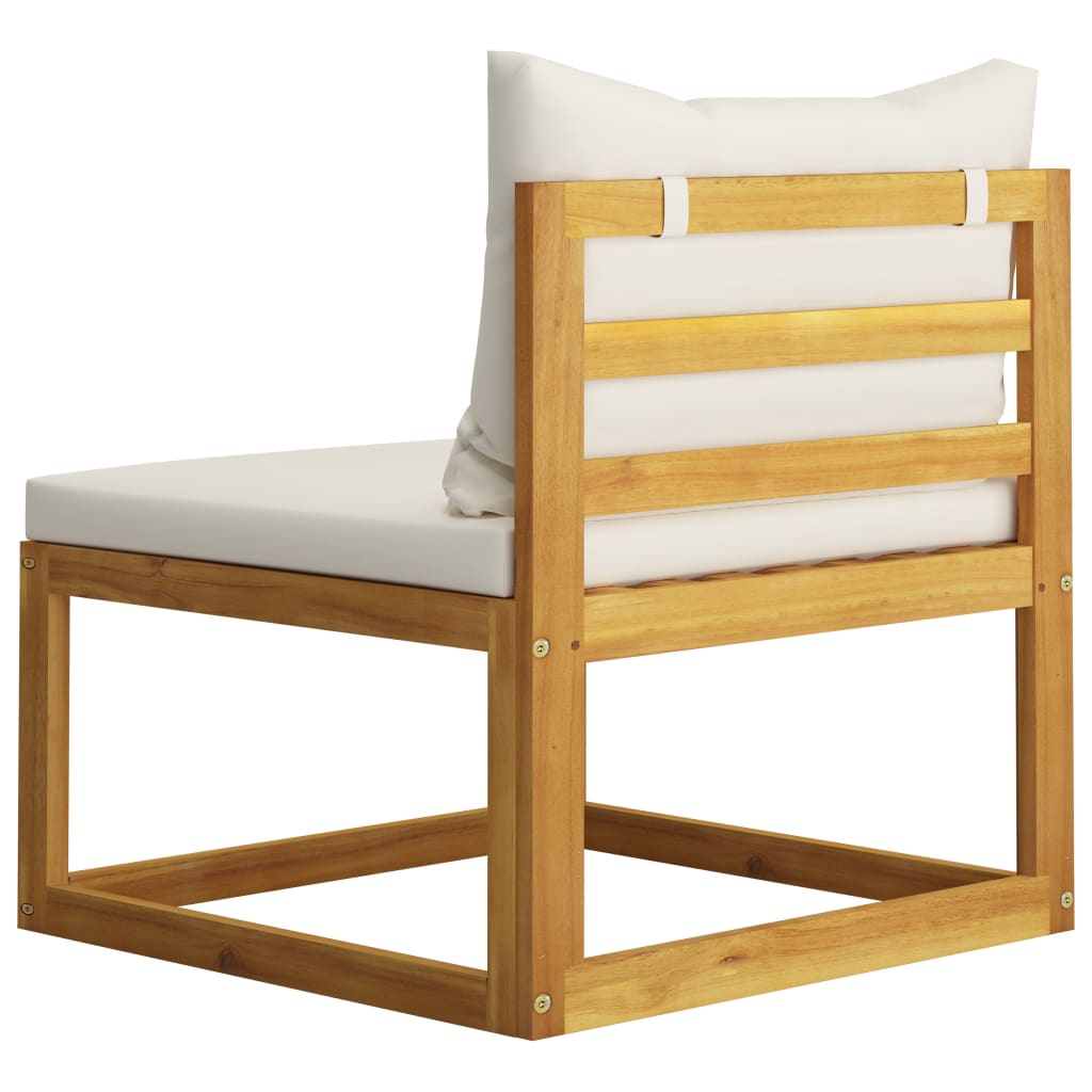 vidaXL Ensemble de mobilier de jardin 4 pcs avec coussins Crème Bois d'acacia massif