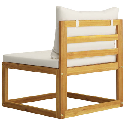 vidaXL Ensemble de mobilier de jardin 4 pcs avec coussins Crème Bois d'acacia massif
