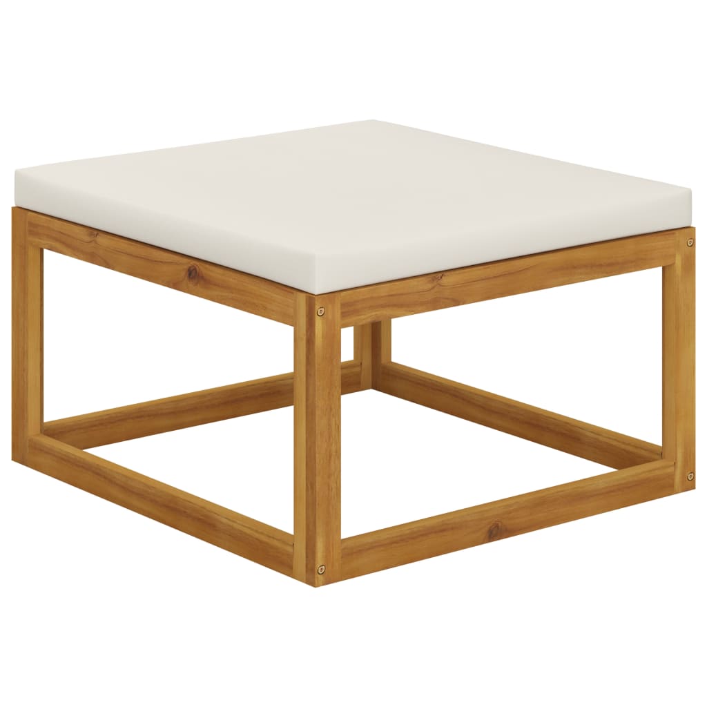 vidaXL Ensemble de mobilier de jardin 4 pcs avec coussins Crème Bois d'acacia massif
