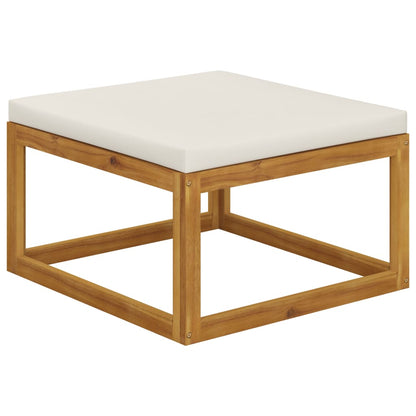 vidaXL Ensemble de mobilier de jardin 4 pcs avec coussins Crème Bois d'acacia massif