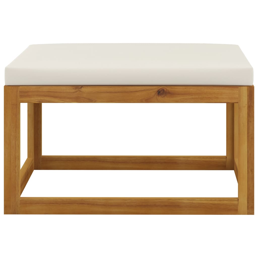vidaXL Ensemble de mobilier de jardin 4 pcs avec coussins Crème Bois d'acacia massif
