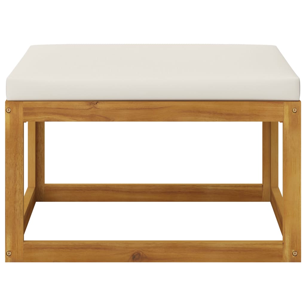 vidaXL Ensemble de mobilier de jardin 4 pcs avec coussins Crème Bois d'acacia massif