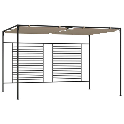 Pavillon mit Ausziehbarem Dach 3x4x2,3 m Taupe 180 g/m²