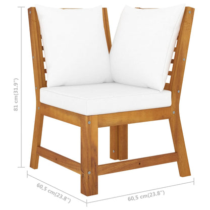 vidaXL Salon de jardin 4 pièces avec coussins Crème Bois d'acacia massif