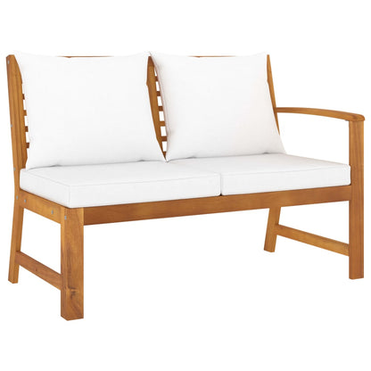 vidaXL Salon de jardin 4 pièces avec coussins Crème Bois d'acacia massif