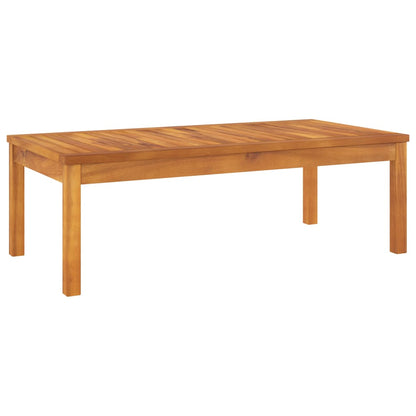 vidaXL Salon de jardin 4 pièces avec coussins Crème Bois d'acacia massif