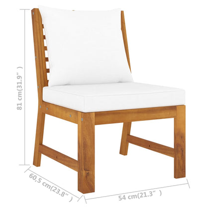 vidaXL Salon de jardin 4 pièces avec coussins Crème Bois d'acacia massif