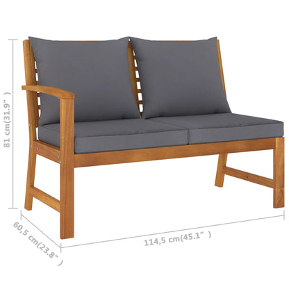 vidaXL 4-tlg. Garten-Lounge-Set mit Auflagen Massivholz Akazie
