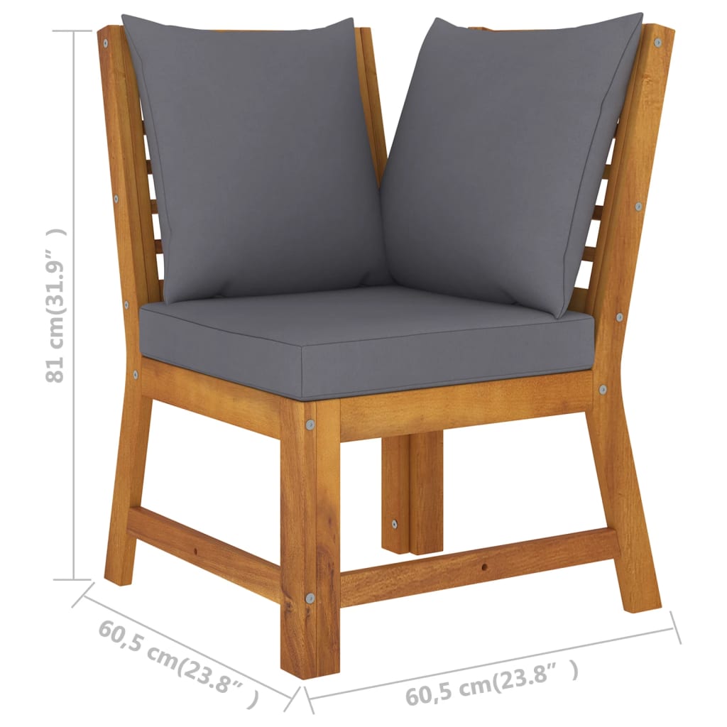 vidaXL 4-tlg. Garten-Lounge-Set mit Auflagen Massivholz Akazie