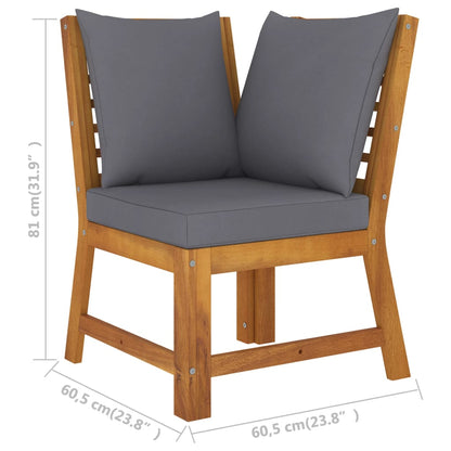 vidaXL 4-tlg. Garten-Lounge-Set mit Auflagen Massivholz Akazie