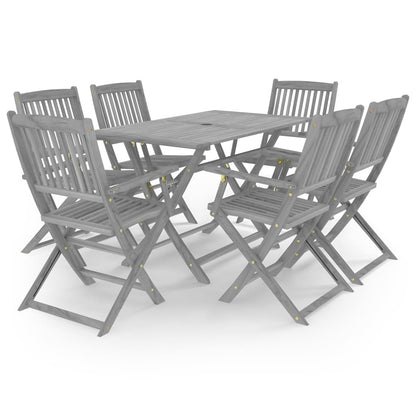 vidaXL Ensemble de salle à manger de jardin 7 pcs Bois d'acacia massif Gris