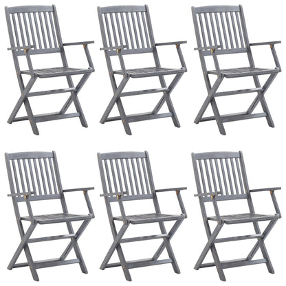 vidaXL Ensemble de salle à manger de jardin 7 pcs Bois d'acacia massif Gris