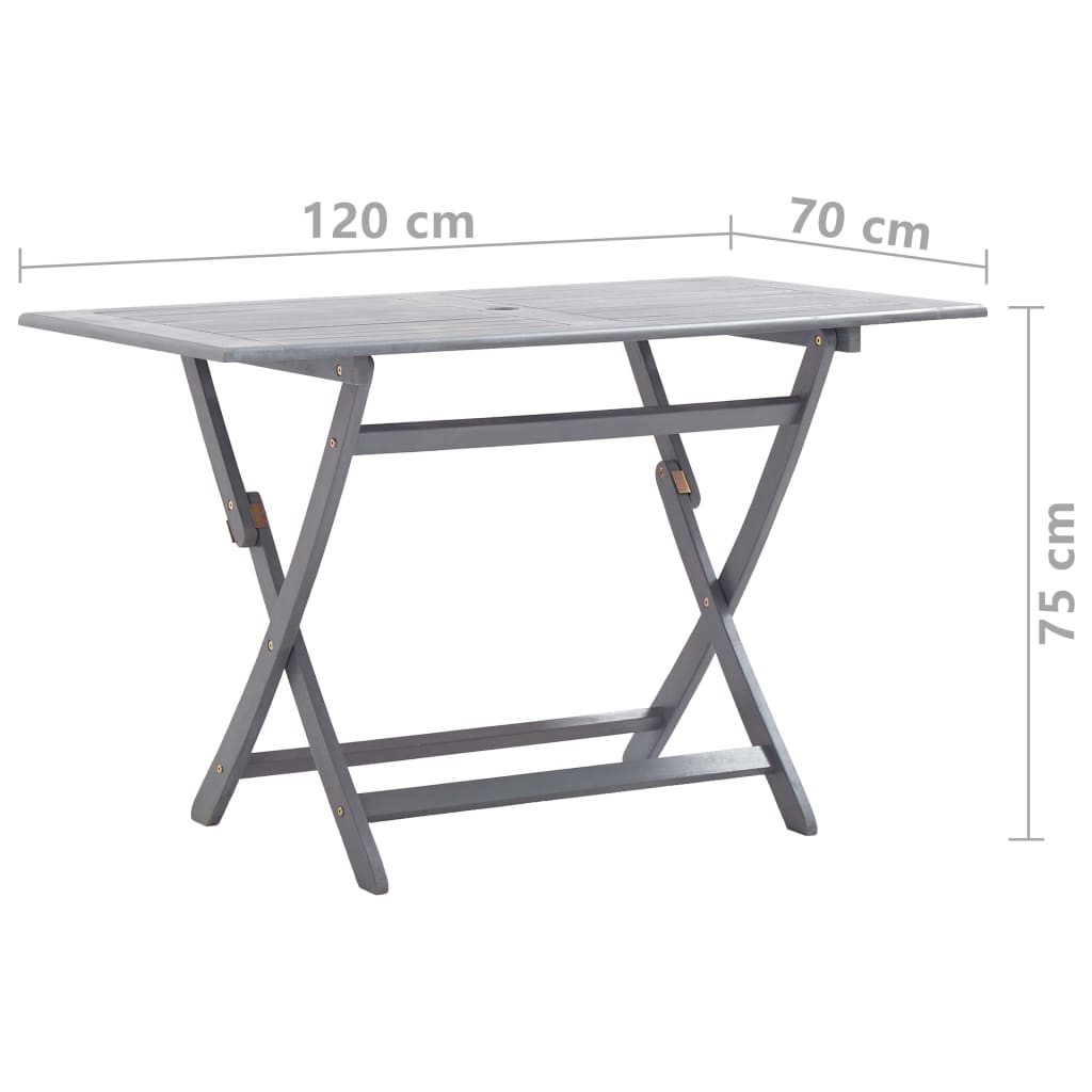 vidaXL 5-tlg. Garten-Essgruppe Massivholz Akazie Grau