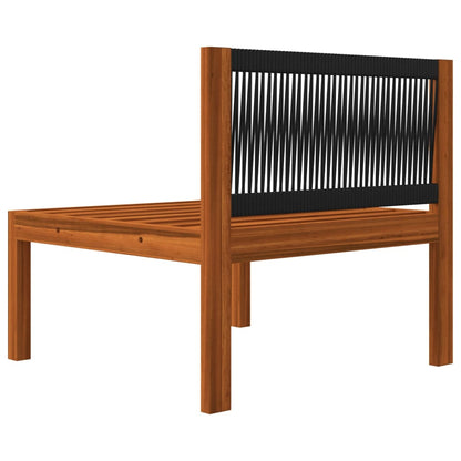 vidaXL 4-tlg. Garten-Lounge-Set mit Kissen Cremefarbenes Holz Akazie & Seil