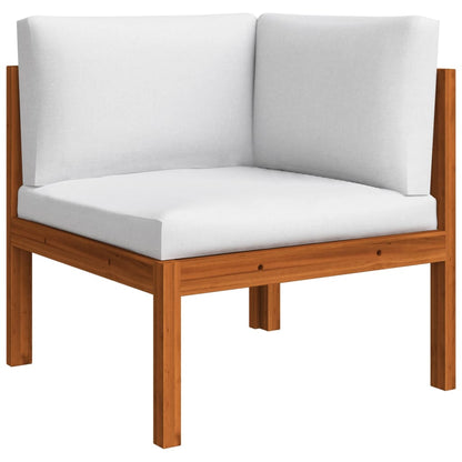 vidaXL 4-tlg. Garten-Lounge-Set mit Kissen Cremefarbenes Holz Akazie & Seil
