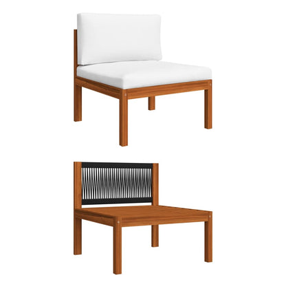 vidaXL Salon de jardin 5 pcs avec coussins Crème 63 x 63 cm