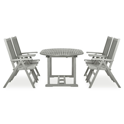 vidaXL Salon de jardin à manger 5 pcs (150-200) x 100 cm Bois d'acacia massif Gris