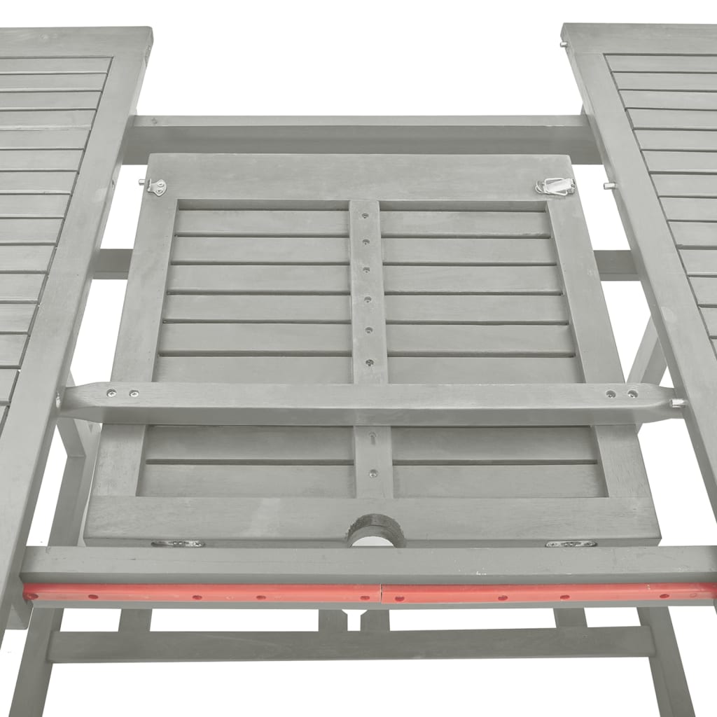 vidaXL Salon de jardin à manger 5 pcs (150-200) x 100 cm Bois d'acacia massif Gris