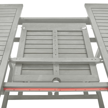 vidaXL Salon de jardin à manger 5 pcs (150-200) x 100 cm Bois d'acacia massif Gris