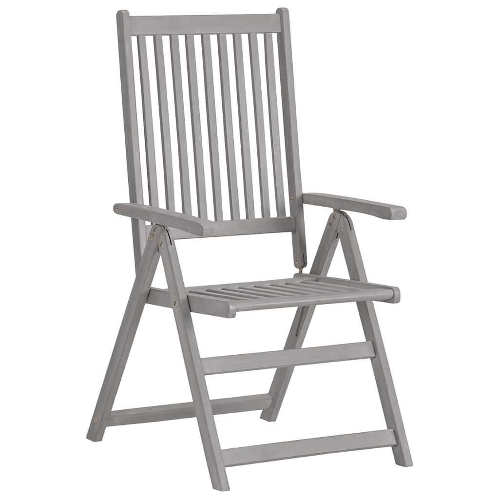 vidaXL Salon de jardin à manger 5 pcs (150-200) x 100 cm Bois d'acacia massif Gris