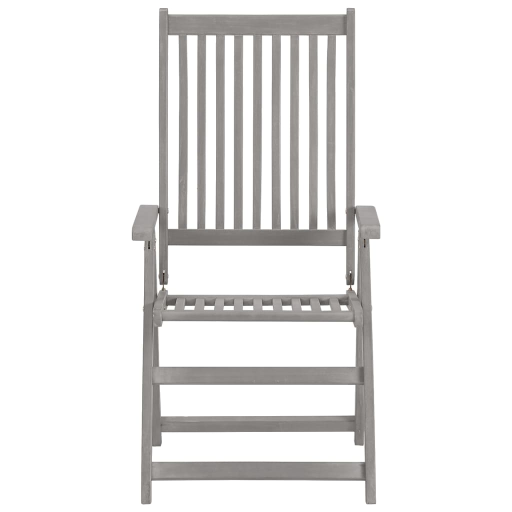 vidaXL Salon de jardin à manger 5 pcs (150-200) x 100 cm Bois d'acacia massif Gris