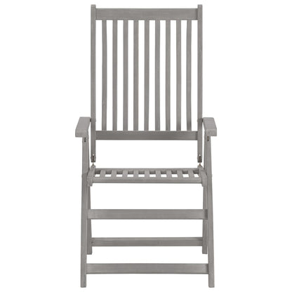 vidaXL Salon de jardin à manger 5 pcs (150-200) x 100 cm Bois d'acacia massif Gris